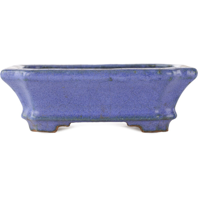 Rechthoekige blauwe bonsai pot van Hattori - 145 x 110 x 45 mm