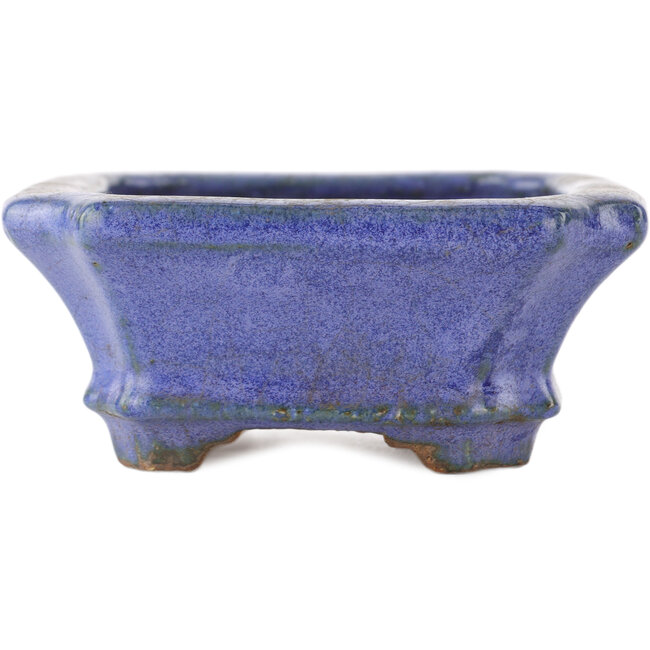 Pot à bonsaï rectangulaire bleu par Hattori - 145 x 110 x 45 mm