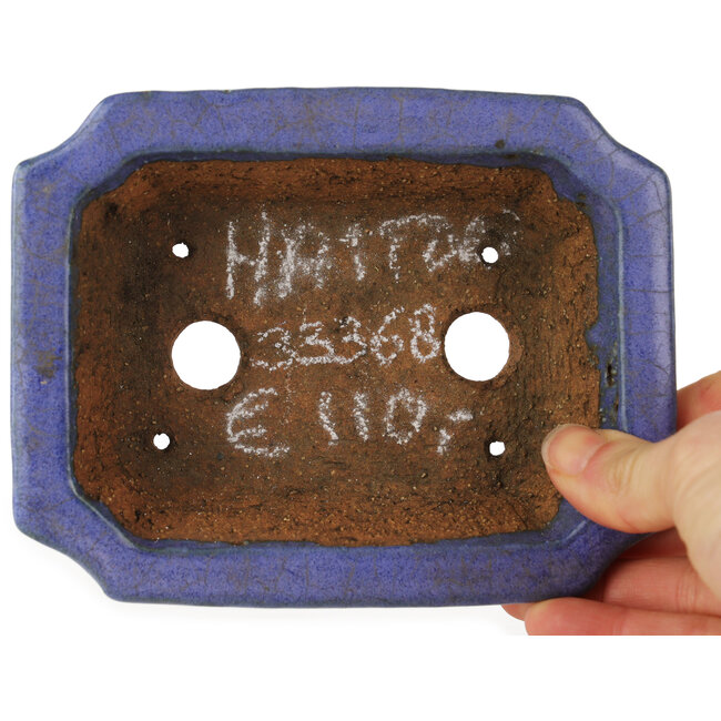 Maceta rectangular azul para bonsái de Hattori - 145 x 110 x 45 mm