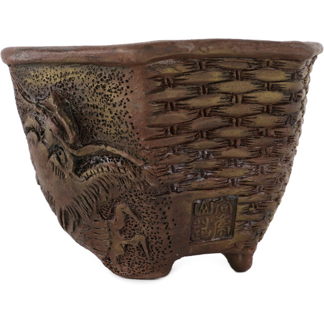 Vaso bonsai esagonale non smaltato di Tani Ranzan - 90 x 90 x 65 mm