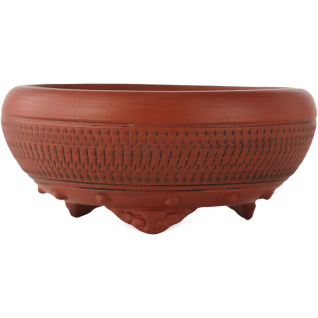 Ronde ongeglazuurde bonsaipot van Bigei - 70 x 70 x 30 mm
