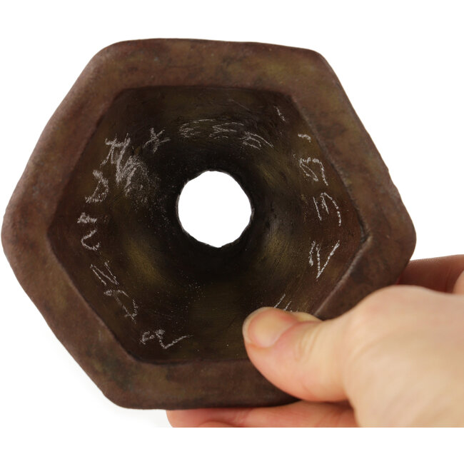 Vaso bonsai esagonale non smaltato di Tani Ranzan - 90 x 90 x 65 mm