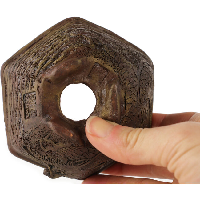 Vaso bonsai esagonale non smaltato di Tani Ranzan - 90 x 90 x 65 mm