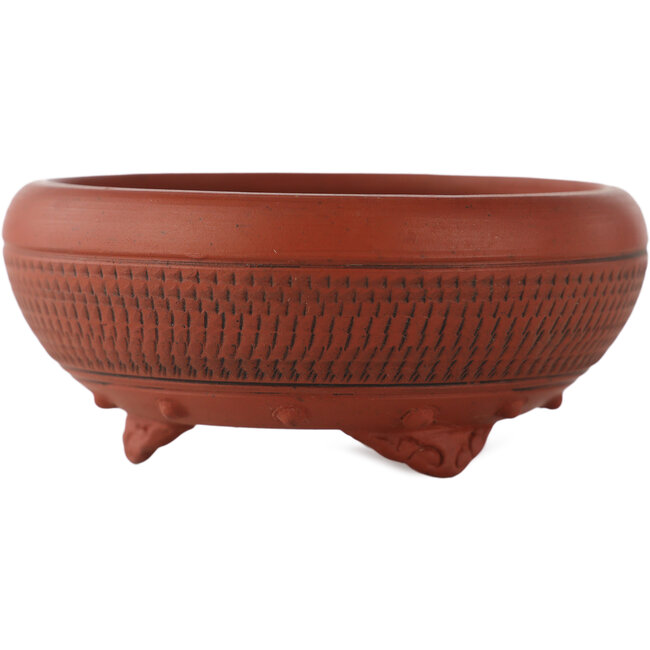 Ronde ongeglazuurde bonsaipot van Bigei - 70 x 70 x 30 mm