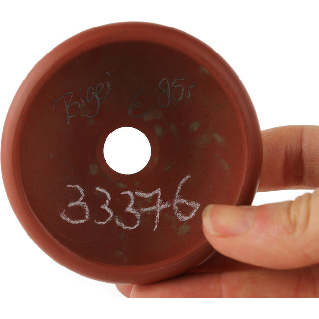 Ronde ongeglazuurde bonsaipot van Bigei - 70 x 70 x 30 mm
