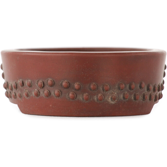 Ovale ongeglazuurde bonsai pot van Bigei - 93 x 70 x 25 mm