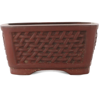 Bigei - Hirata Atsumi Maceta rectangular sin esmaltar para bonsái de 97 mm de Bigei, Tokoname, Japón