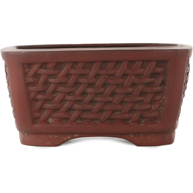 Rectangular unglazed bonsai pot by Bigei - 97 x 80 x 50 mm
