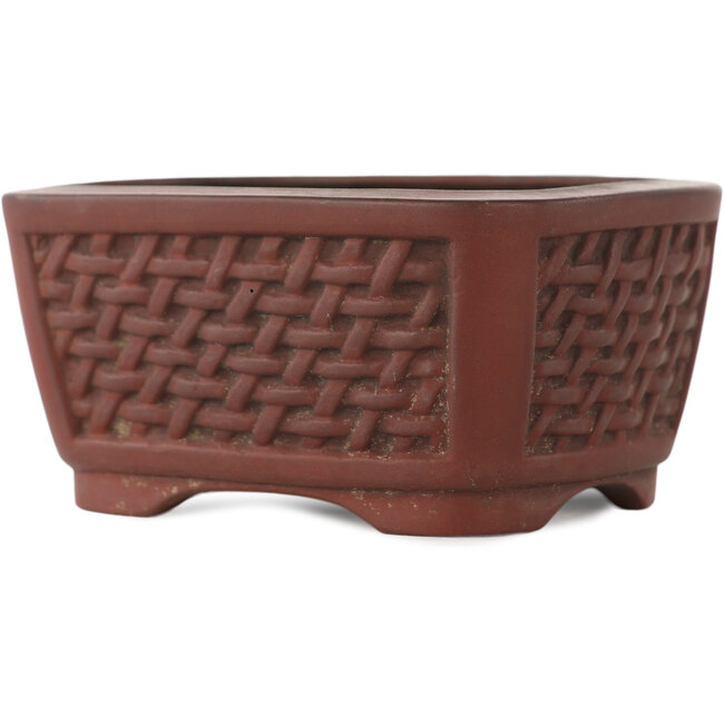 Rectangular unglazed bonsai pot by Bigei - 97 x 80 x 50 mm