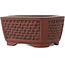 Rectangular unglazed bonsai pot by Bigei - 97 x 80 x 50 mm