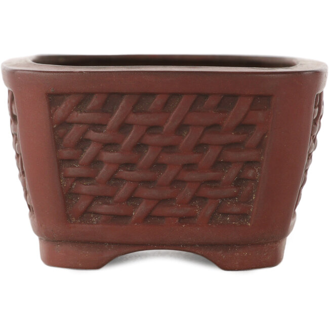 Maceta rectangular sin esmaltar para bonsái de Bigei - 97 x 80 x 50 mm