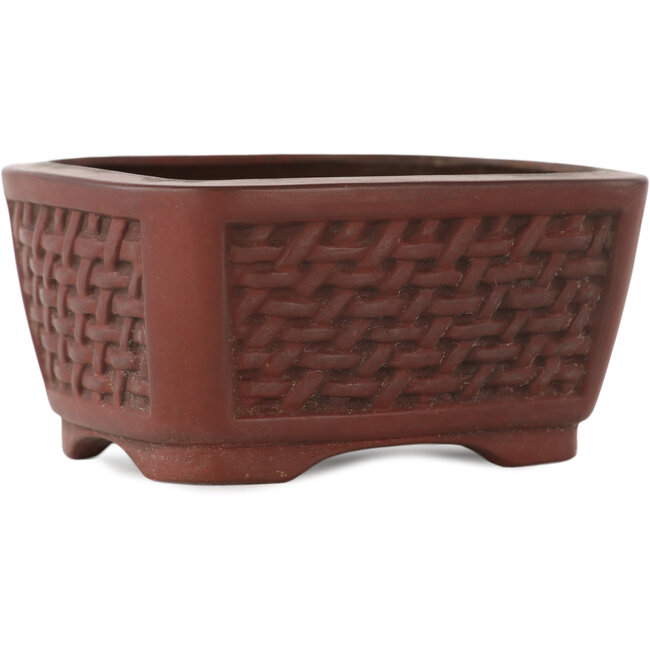 Pot à bonsaï rectangulaire non émaillé de Bigei - 97 x 80 x 50 mm