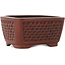 Rectangular unglazed bonsai pot by Bigei - 97 x 80 x 50 mm