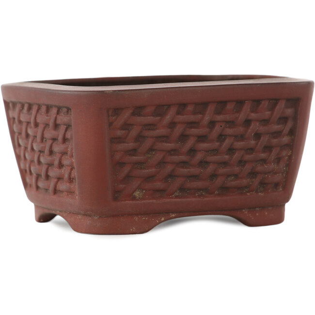 Pot à bonsaï rectangulaire non émaillé de Bigei - 97 x 80 x 50 mm