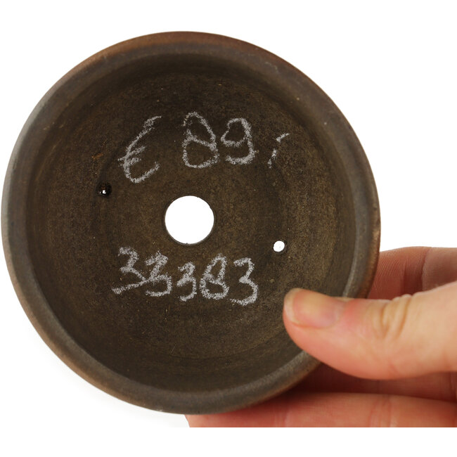 Round unglazed bonsai pot - 90 x 90 x 40 mm