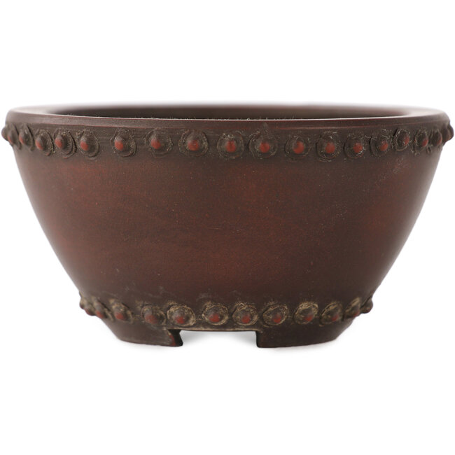 Maceta para bonsái redonda sin esmaltar de Bigei - 73 x 73 x 38 mm