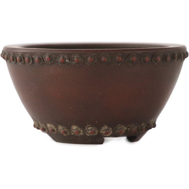 Round unglazed bonsai pot by Bigei - 73 x 73 x 38 mm