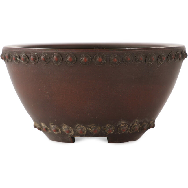 Round unglazed bonsai pot by Bigei - 73 x 73 x 38 mm