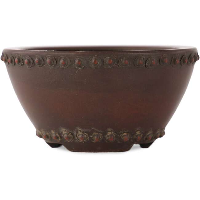 Round unglazed bonsai pot by Bigei - 73 x 73 x 38 mm