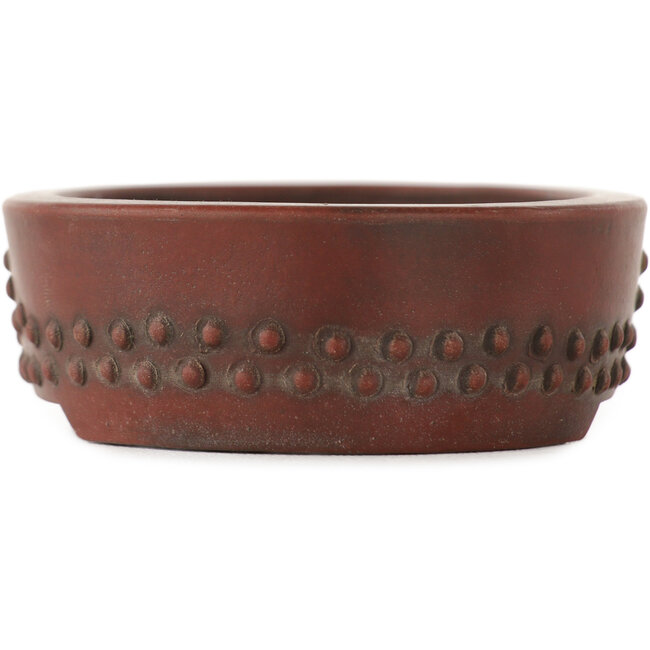 Oval unglazed bonsai pot by Bigei - 93 x 70 x 25 mm