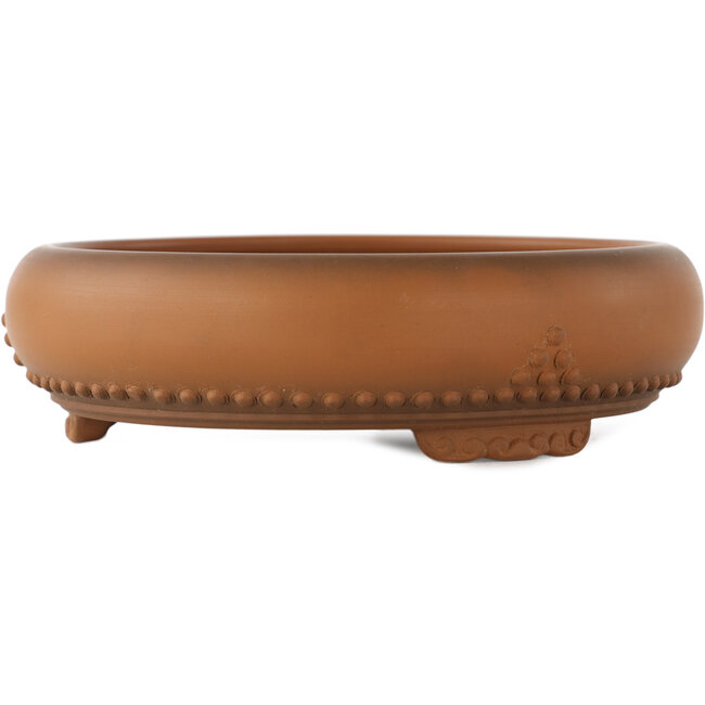 Round unglazed bonsai pot by Bigei - 155 x 155 x 45 mm