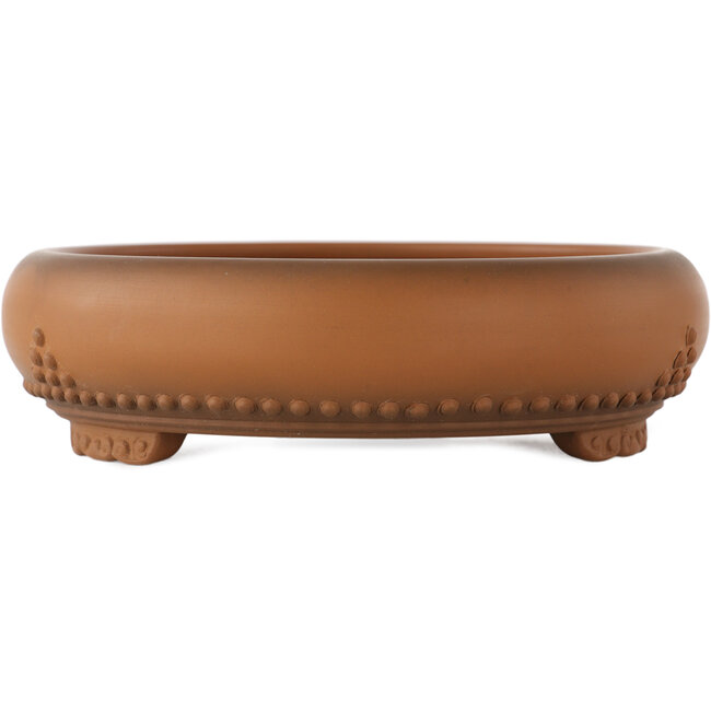 Round unglazed bonsai pot by Bigei - 155 x 155 x 45 mm