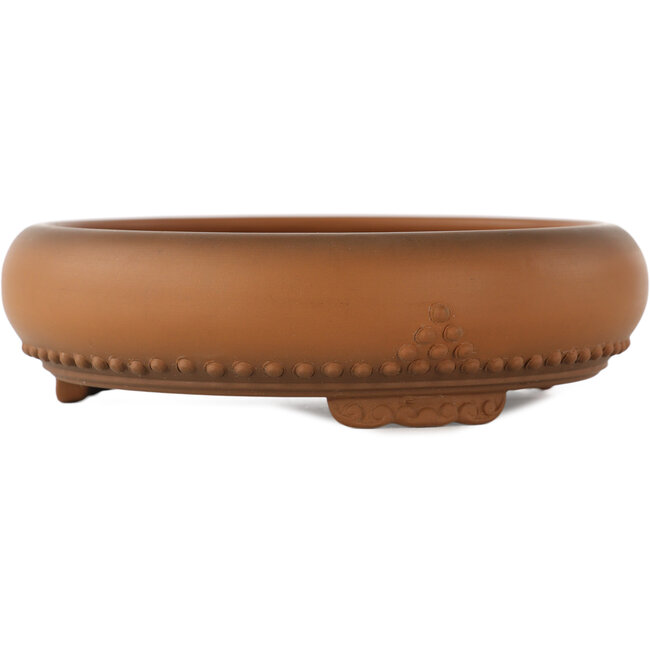 Round unglazed bonsai pot by Bigei - 155 x 155 x 45 mm