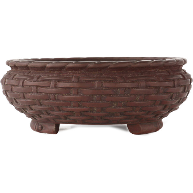 Ronde ongeglazuurde bonsaipot van Bigei - 150 x 150 x 55 mm