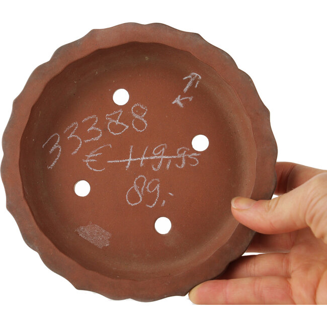 Maceta para bonsái sin esmaltar con forma de loto - 150 x 150 x 35 mm