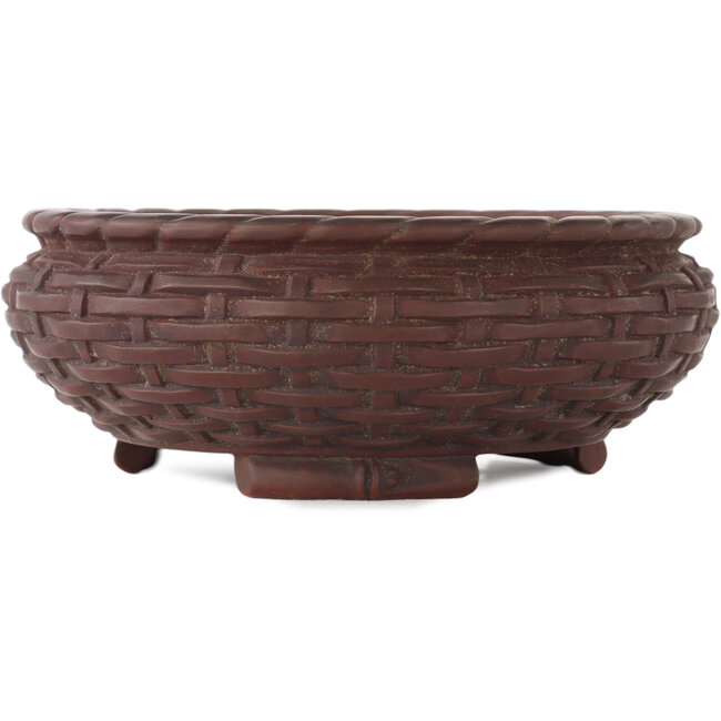 Round unglazed bonsai pot by Bigei - 150 x 150 x 55 mm