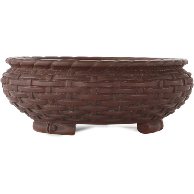 Round unglazed bonsai pot by Bigei - 150 x 150 x 55 mm