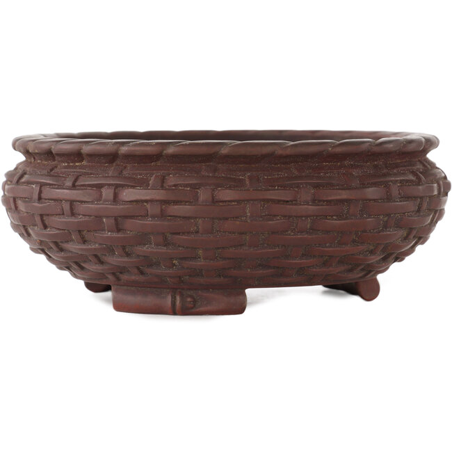 Round unglazed bonsai pot by Bigei - 150 x 150 x 55 mm