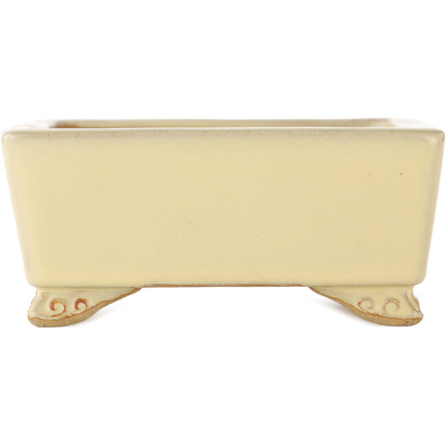 Maceta cuadrada para bonsái en color blanco roto de Ikkou - 145 x 140 x 60 mm