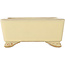 Vierkante bonsaipot in gebroken wit van Ikkou - 145 x 140 x 60 mm