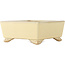 Vierkante bonsaipot in gebroken wit van Ikkou - 145 x 140 x 60 mm