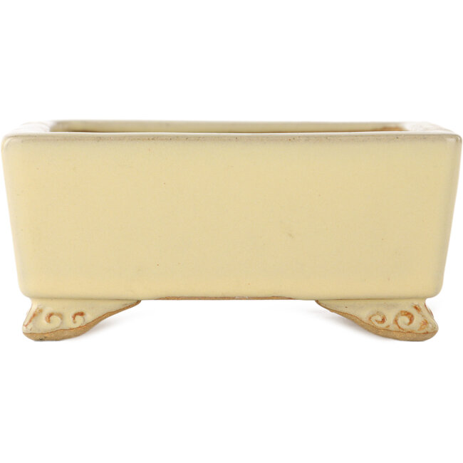 Pot à bonsaï carré blanc cassé par Ikkou - 145 x 140 x 60 mm