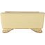Vierkante bonsaipot in gebroken wit van Ikkou - 145 x 140 x 60 mm