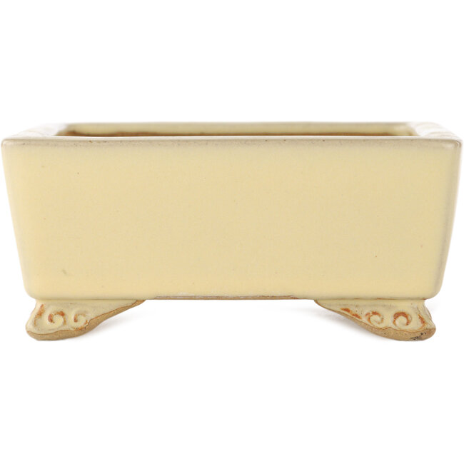 Vaso bonsai quadrato bianco sporco di Ikkou - 145 x 140 x 60 mm