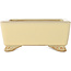 Vierkante bonsaipot in gebroken wit van Ikkou - 145 x 140 x 60 mm