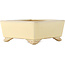 Vierkante bonsaipot in gebroken wit van Ikkou - 145 x 140 x 60 mm