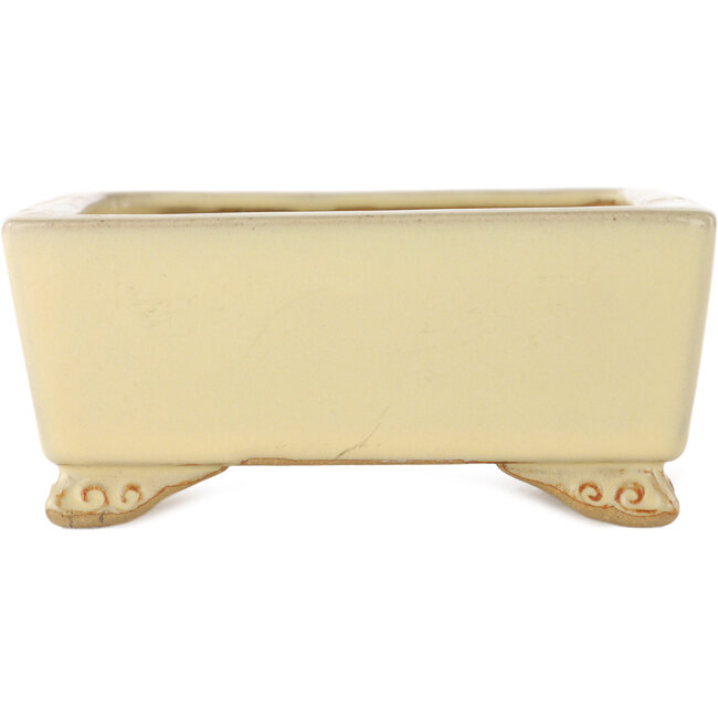 Pot à bonsaï carré blanc cassé par Ikkou - 145 x 140 x 60 mm