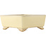 Vierkante bonsaipot in gebroken wit van Ikkou - 145 x 140 x 60 mm