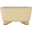 Vierkante bonsaipot in gebroken wit van Ikkou - 130 x 127 x 70 mm