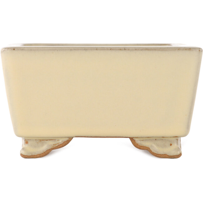 Pot à bonsaï carré blanc cassé par Ikkou - 130 x 127 x 70 mm