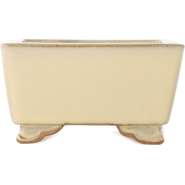 Pot à bonsaï carré blanc cassé par Ikkou - 130 x 127 x 70 mm