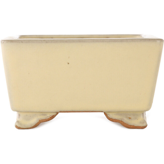 Pot à bonsaï carré blanc cassé par Ikkou - 130 x 127 x 70 mm