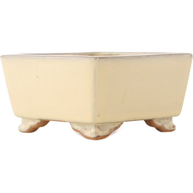 Vaso bonsai quadrato bianco sporco di Ikkou - 130 x 127 x 70 mm