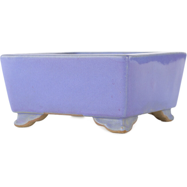 Pot à bonsaï carré bleu par Ikkou - 145 x 145 x 70 mm