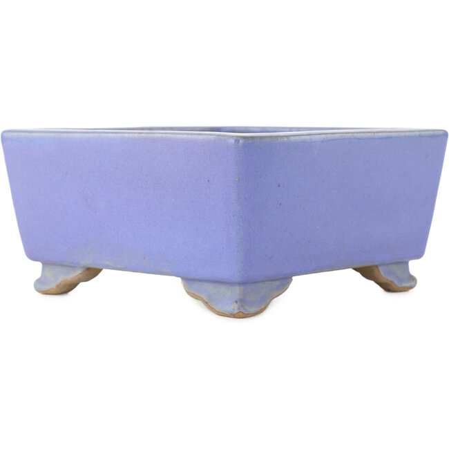 Square blue bonsai pot by Ikkou - 145 x 145 x 70 mm