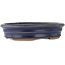 Maceta ovalada para bonsái de color azul - 185 x 145 x 40 mm